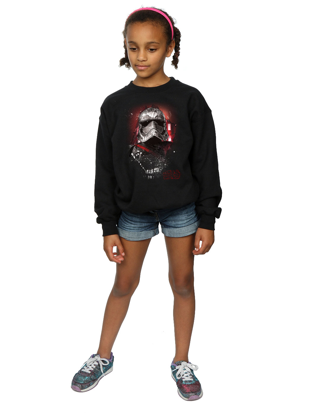 Star Wars Girls The Last Jedi Stormtrooper Red Cubist Helmet Sweatshirt 9-11 Years Sport Grey