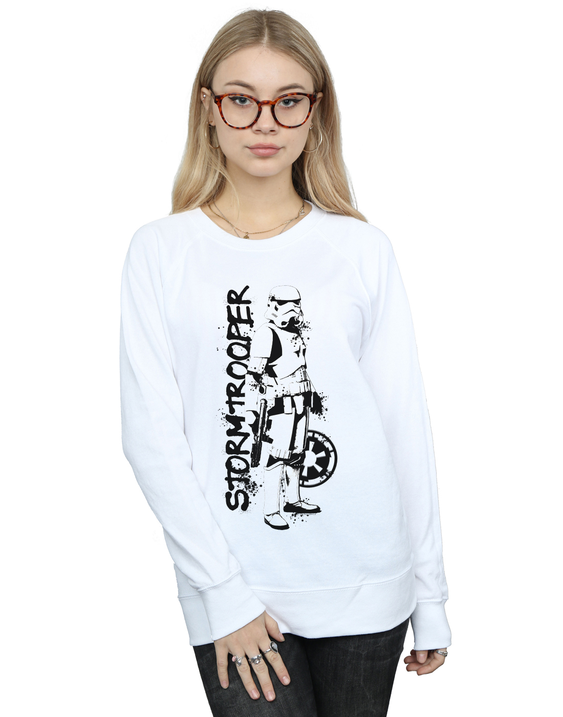 Star Wars The Mandalorian Splat Stormtrooper Felpa donna