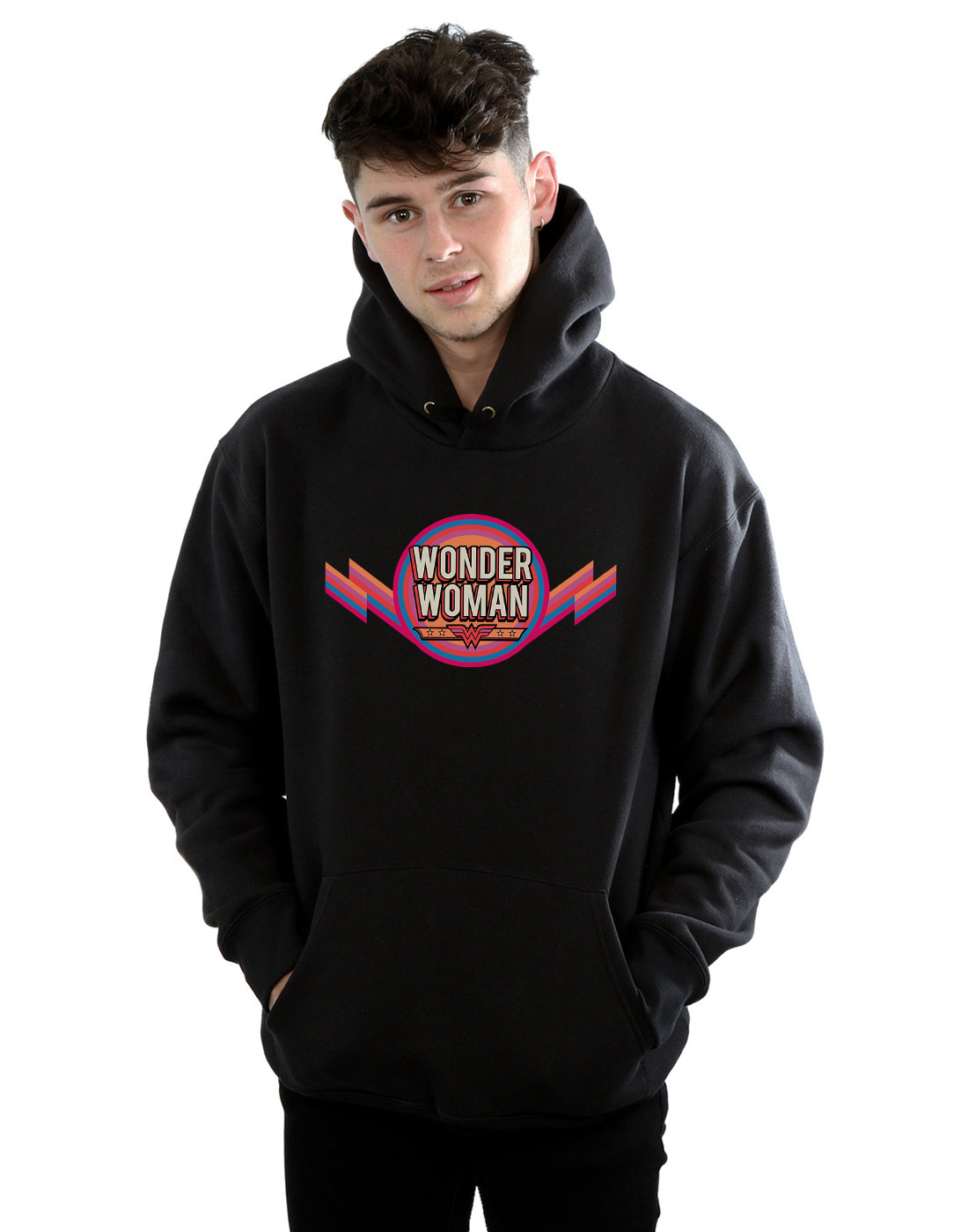 DC Comics Mens Wonder Woman Logo Pullover Hoodie