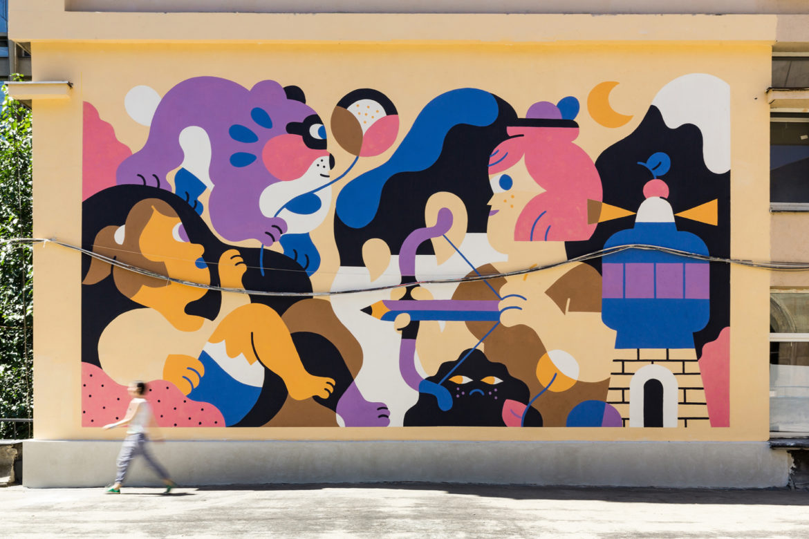 A City Made By People Bucharest Illustrated Mural Hedofvp2017 Foto Catalin Georgescu