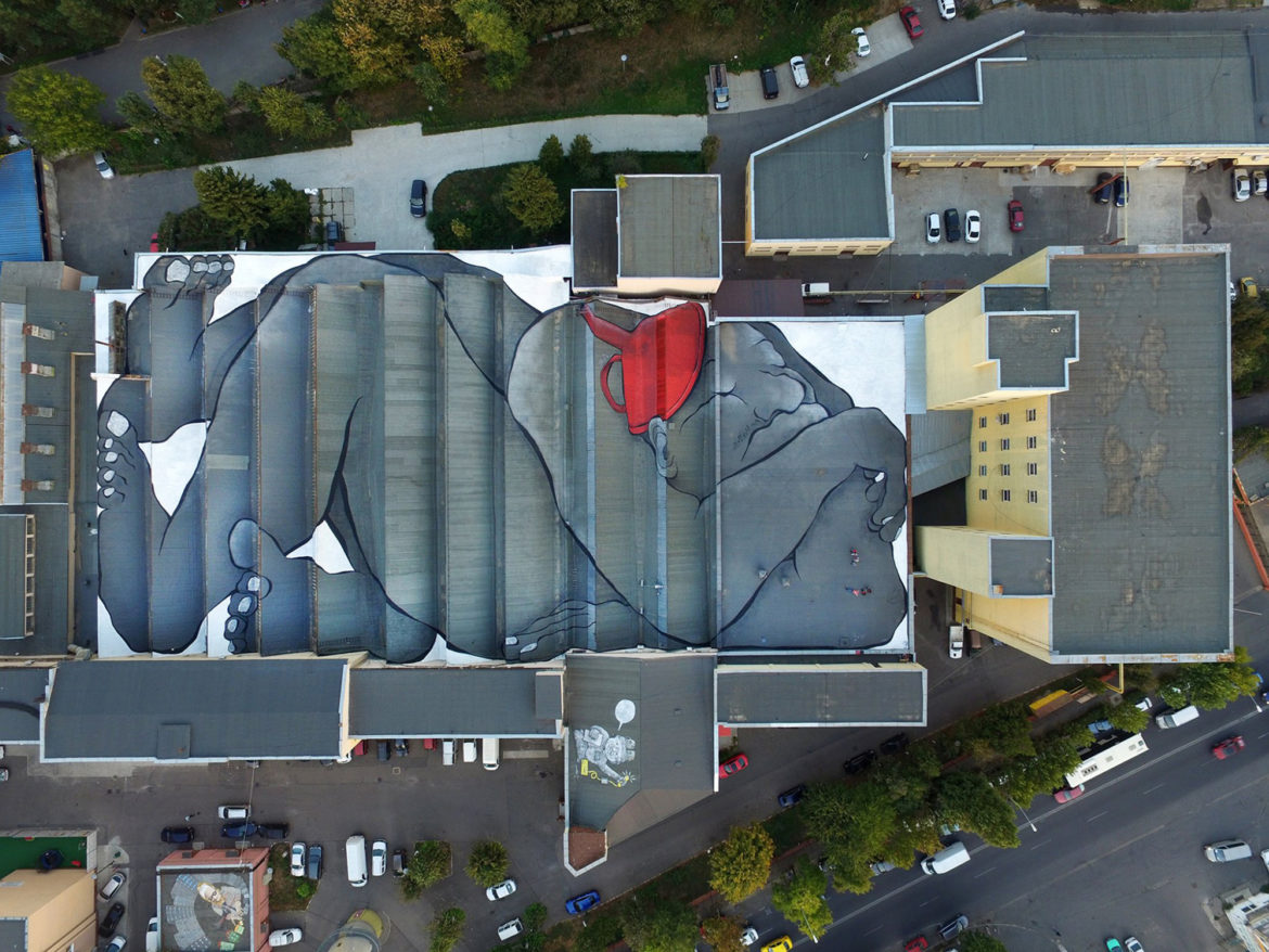 A City Made By People Bucharest Illustrated Mural Make A Point Giants Of Pantelimon 2017 Mural By Ella Pitr