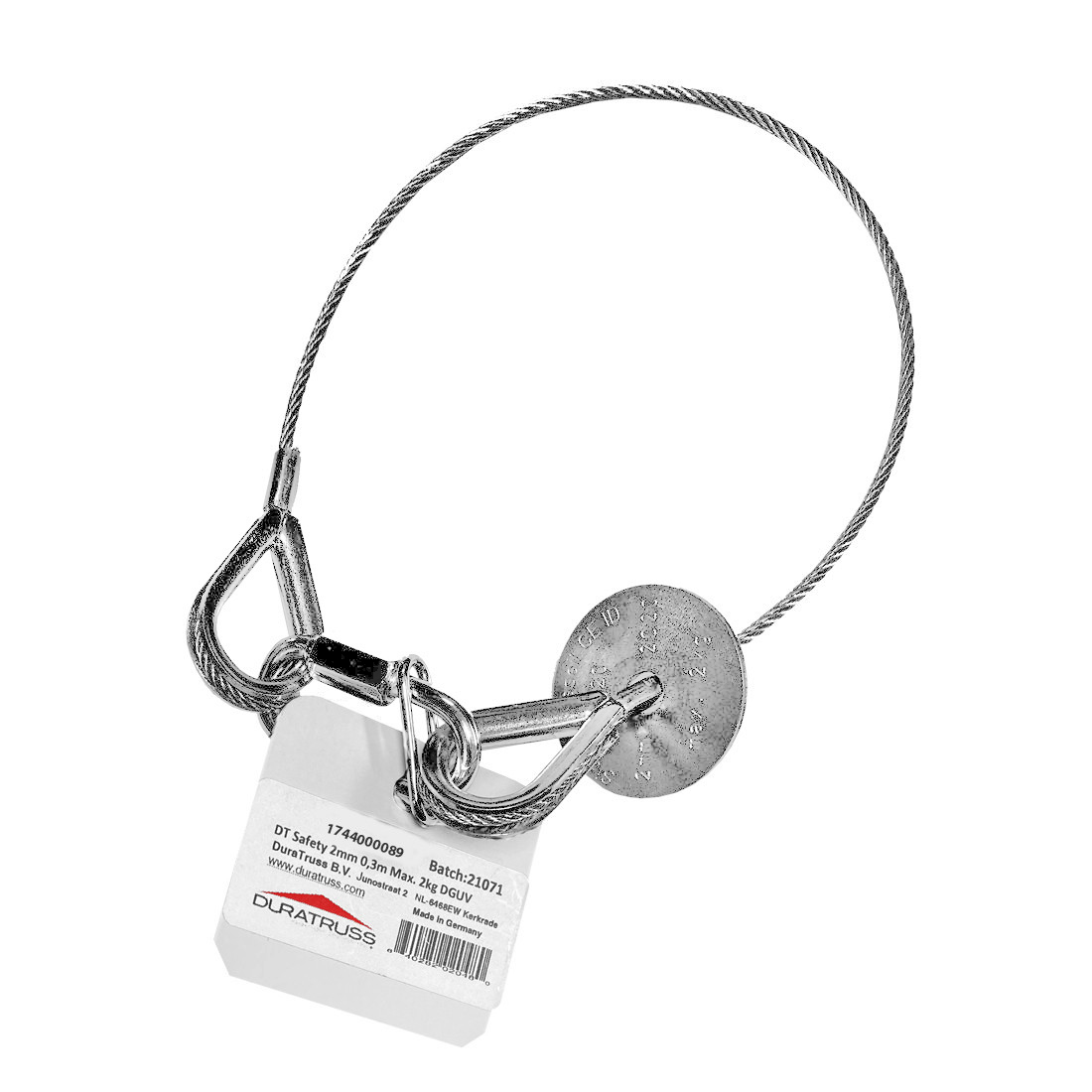 DuraTruss DT Safety 2mm, 0,3m, 2kg, DGUV – safetywire