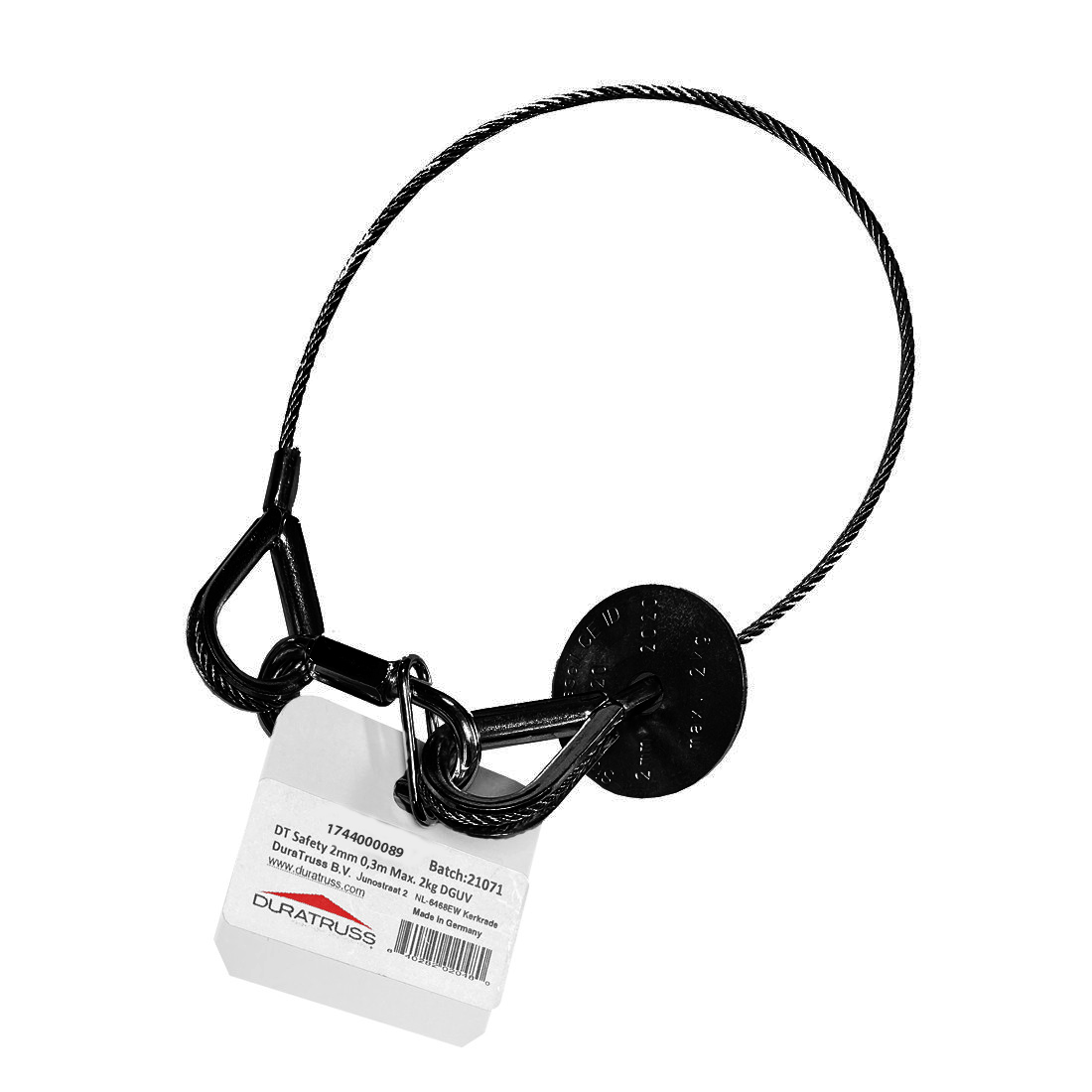 DuraTruss DT Safety 2mm, 0,3m, 2kg, DGUV Black – safetywire