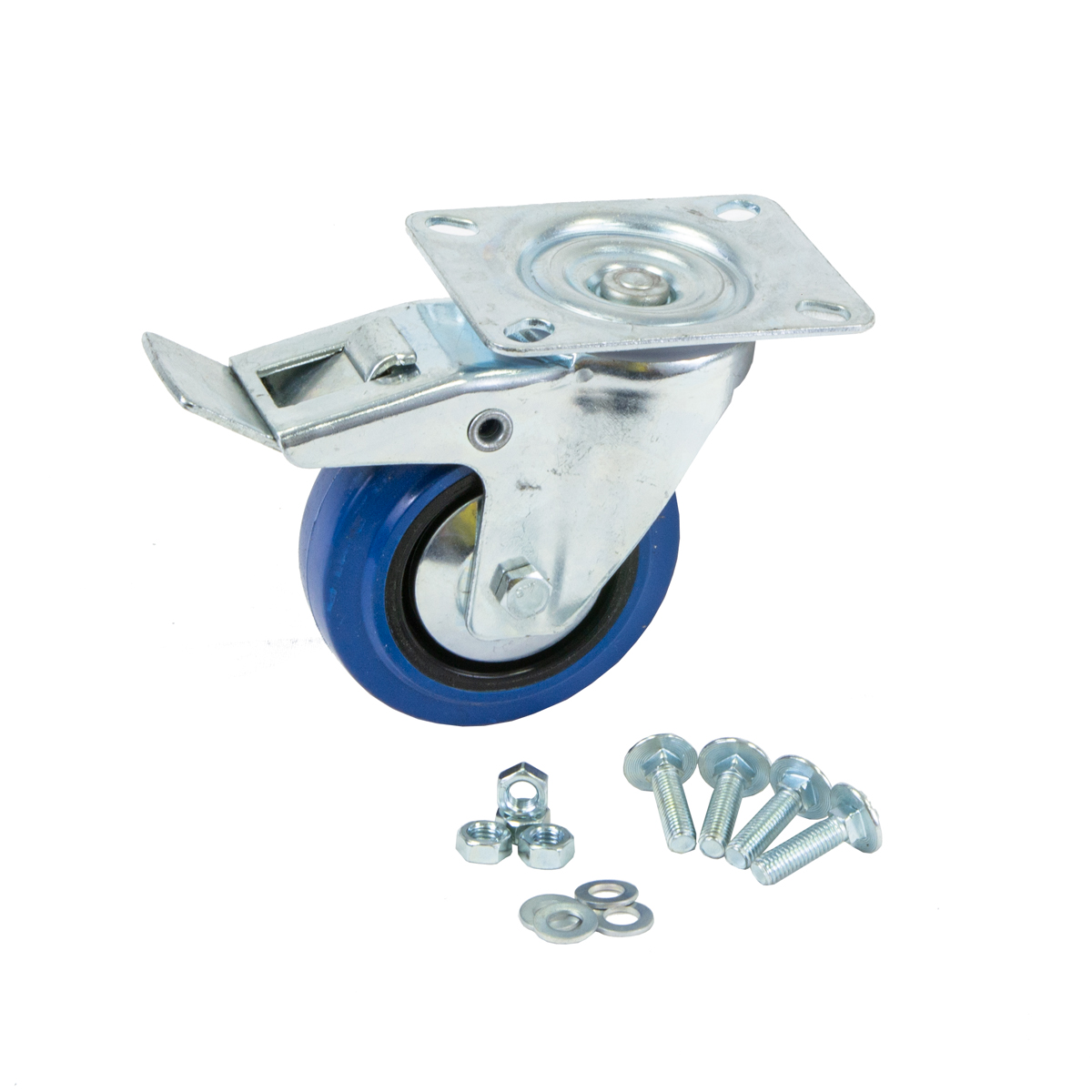 DuraTruss Blue Wheel with Brake, incl. Screw Set – hjul til scene og transport