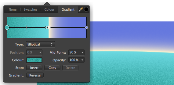 Colour gradient example