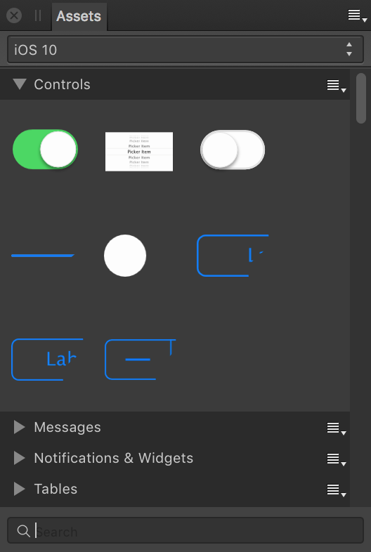 Assets panel