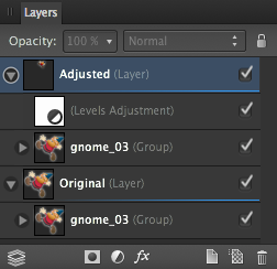 Layers panel with applied adjustment