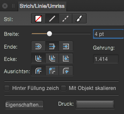 Das Panel "Kontur"