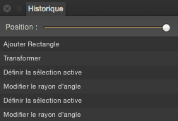 sous-fenêtre historique
