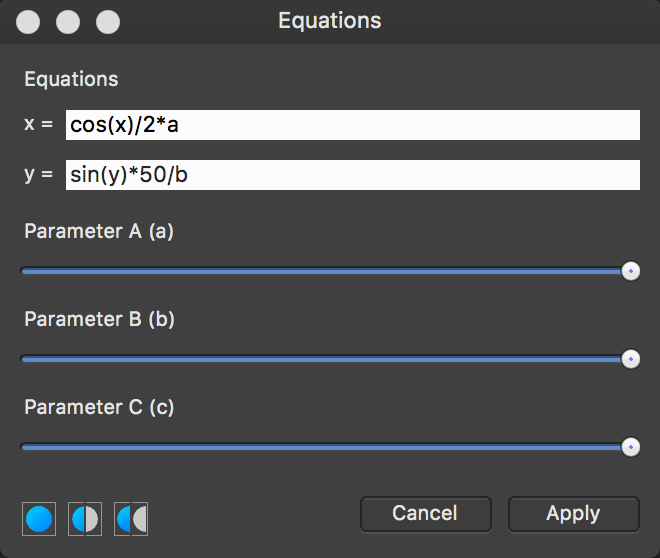 Equations panel example