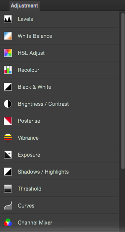 Sous-fenêtre Réglage