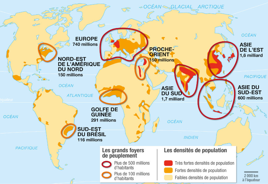 La répartition de la population mondiale > Schémas - cours en ligne
