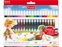 Twin point felt tips set 20