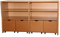 Kast 112 Wit met rolbakken