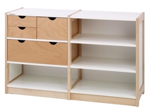 Kast 112 Wit met 5 gemixte laden
