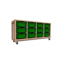 Kast 040 Wit met 3 tussenpanelen en 12 laden