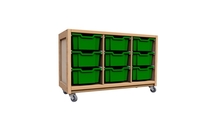 Kast 010 Houtnerf met 2 tussenpanelen en 9 laden