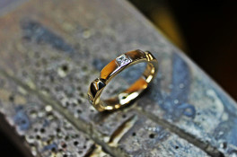 princess cut Diamond gold ring