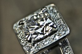 Cushion Cut Diamond Split Shoulders