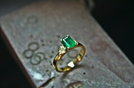 Emerald & Trillion Cut Diamond