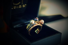 18ct Yellow, Rose & White Gold Diamond & Pearl Rings