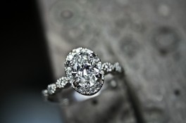 Vintage Style Oval Diamond Engagement Ring