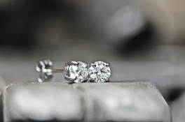 Four Claw Platinum Diamond Stud Earrings