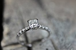 Princess Cut Diamond Engagment Ring & Micro Set Shoulders