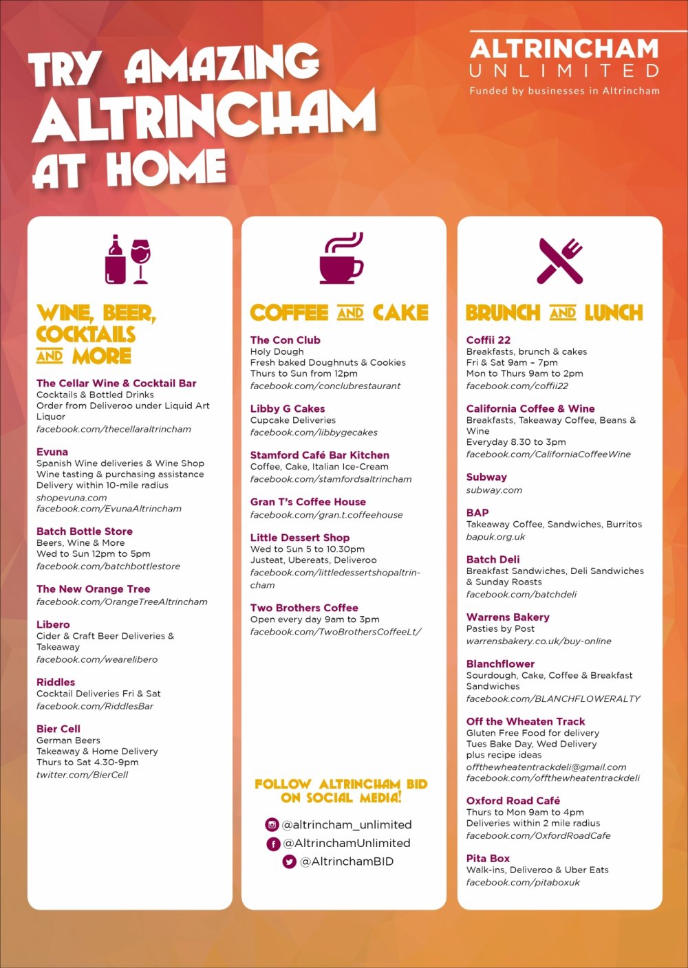 What's On Guides - Takeaway, Retail and Online