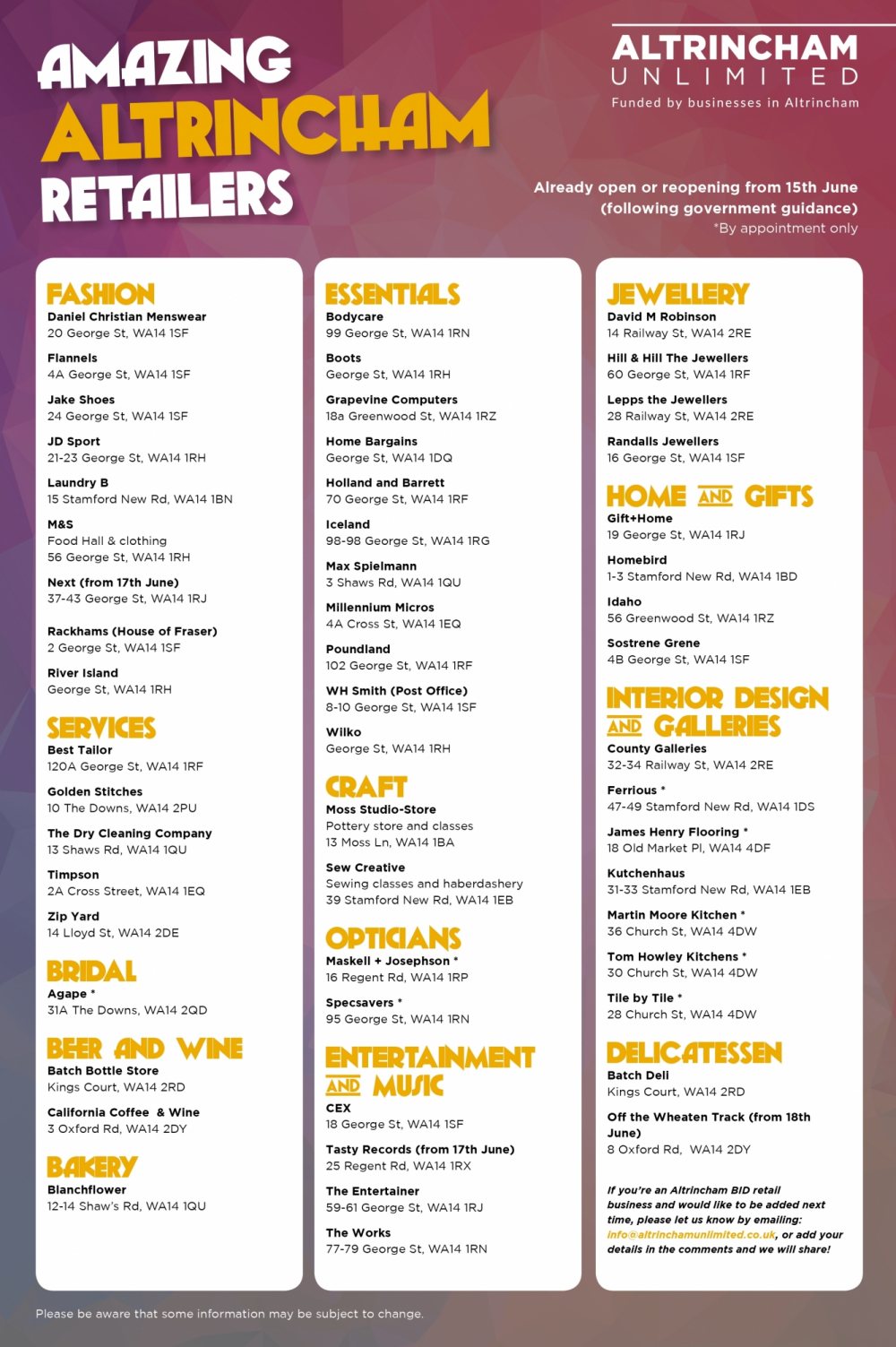 What's On Guides - Takeaway, Retail and Online