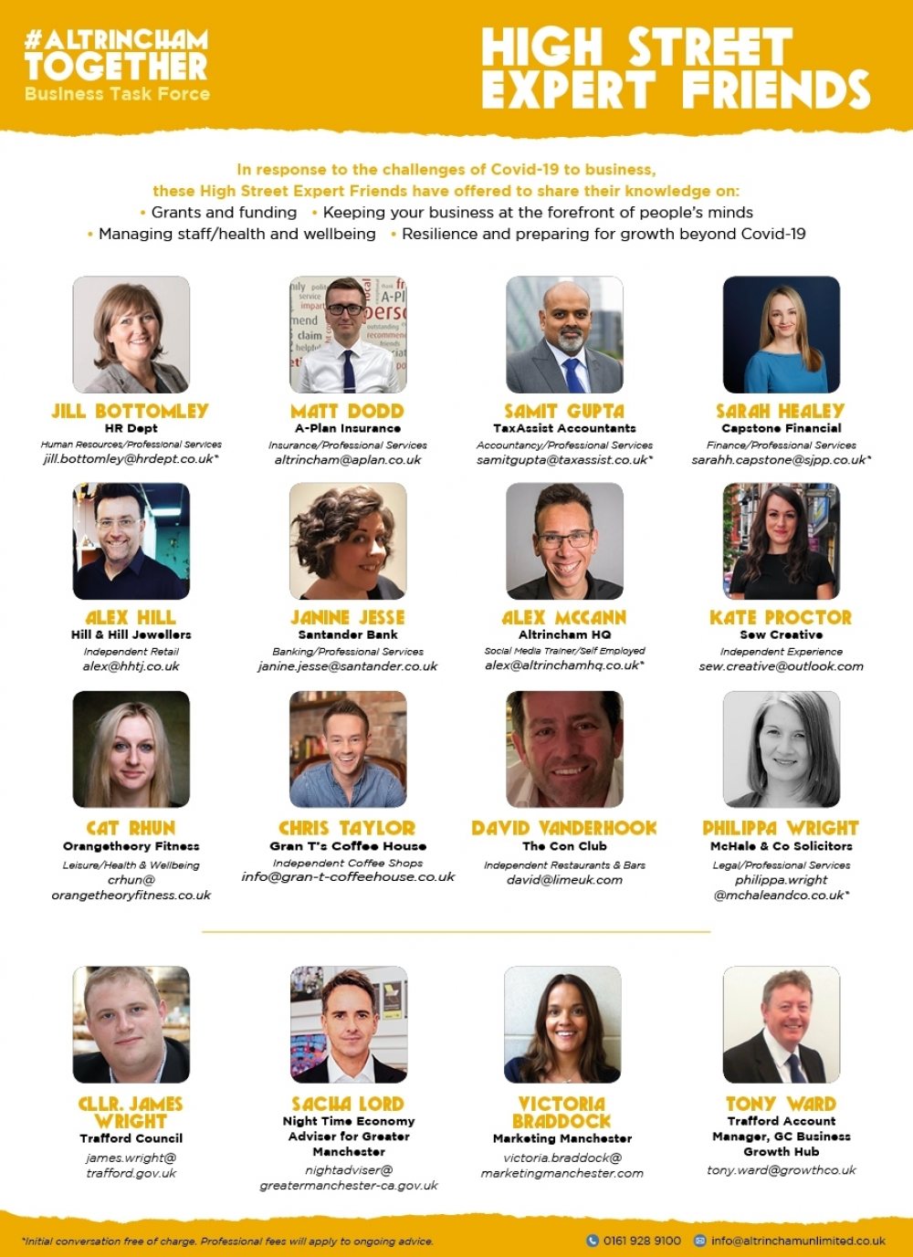 #AltrinchamTogether Business Task Force Team announced by Altrincham BID