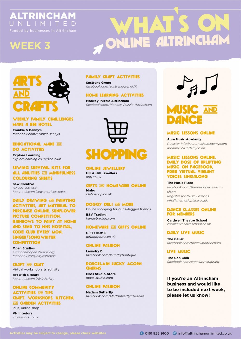 What's On Guides - Takeaway, Retail and Online