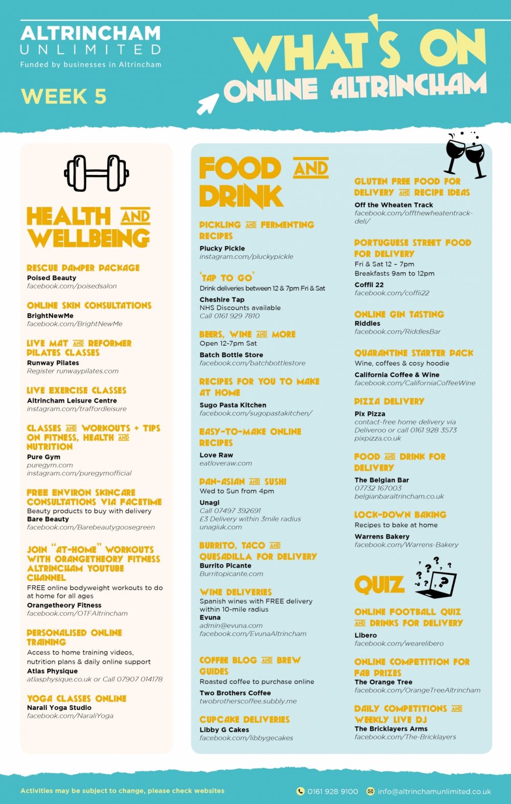 What's On Guides - Takeaway, Retail and Online