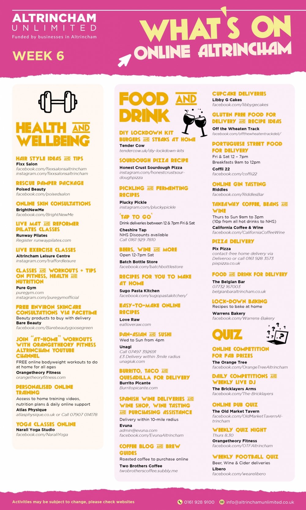 What's On Guides - Takeaway, Retail and Online