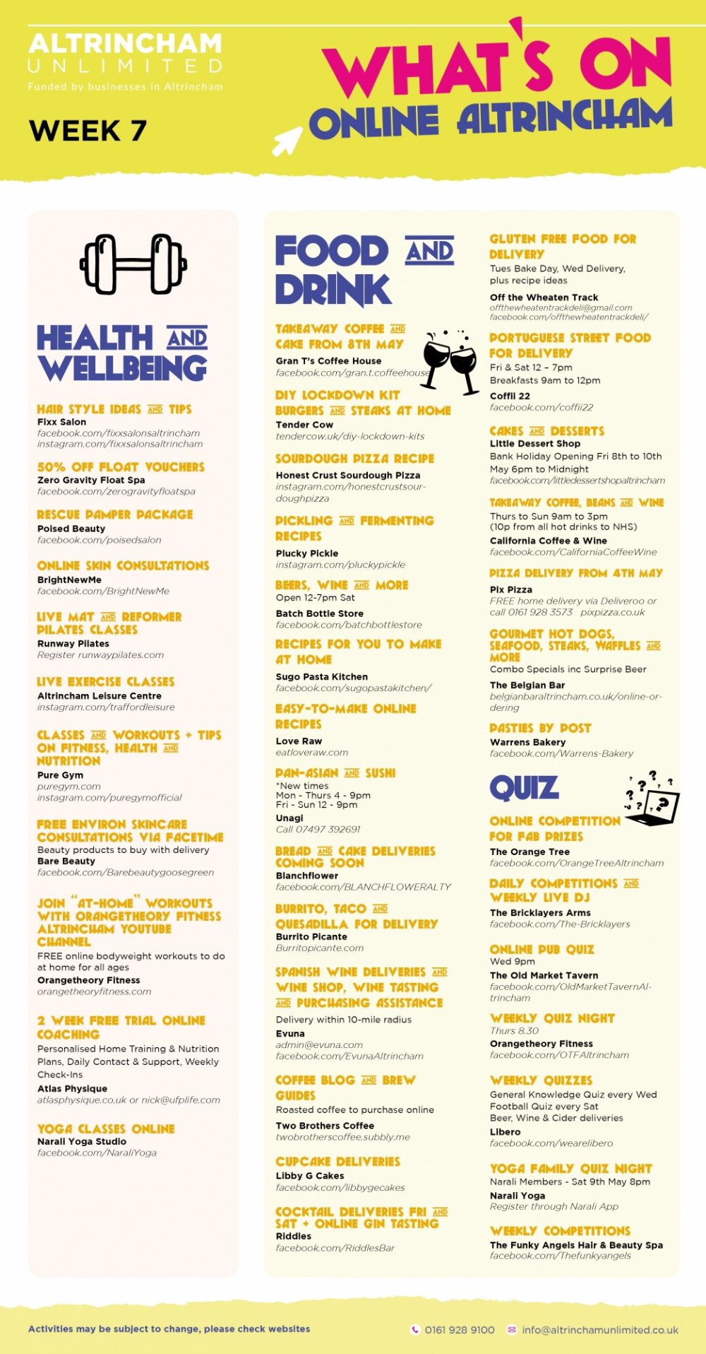 What's On Guides - Takeaway, Retail and Online