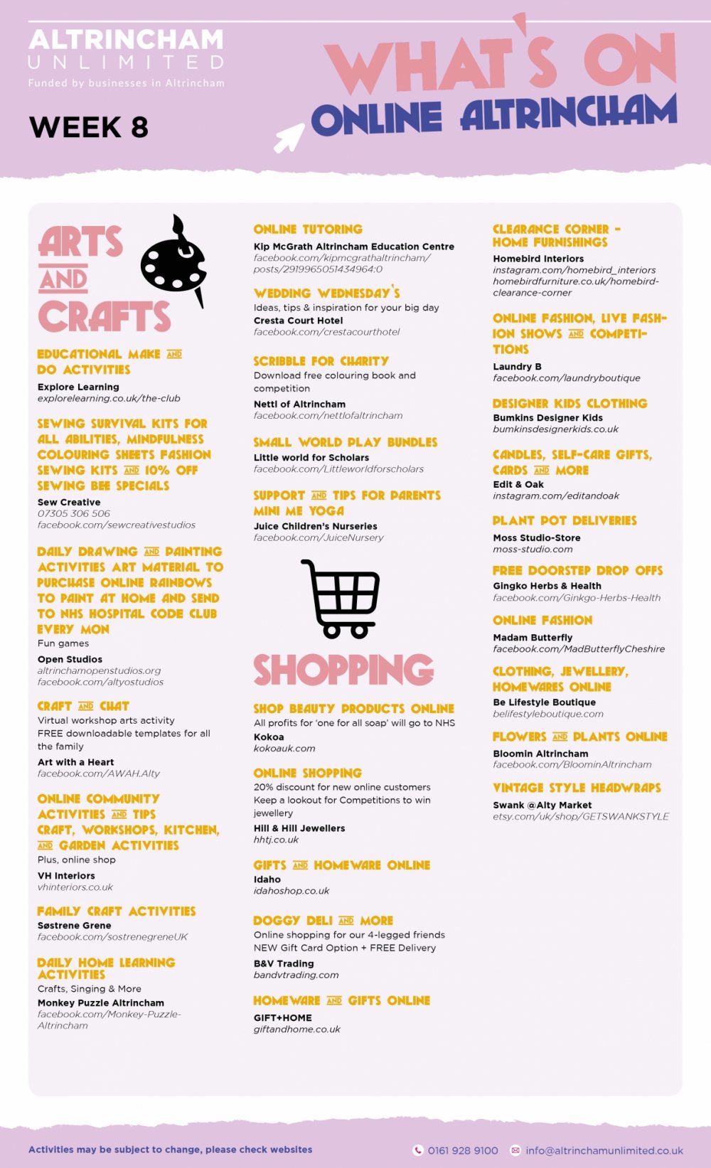 What's On Guides - Takeaway, Retail and Online