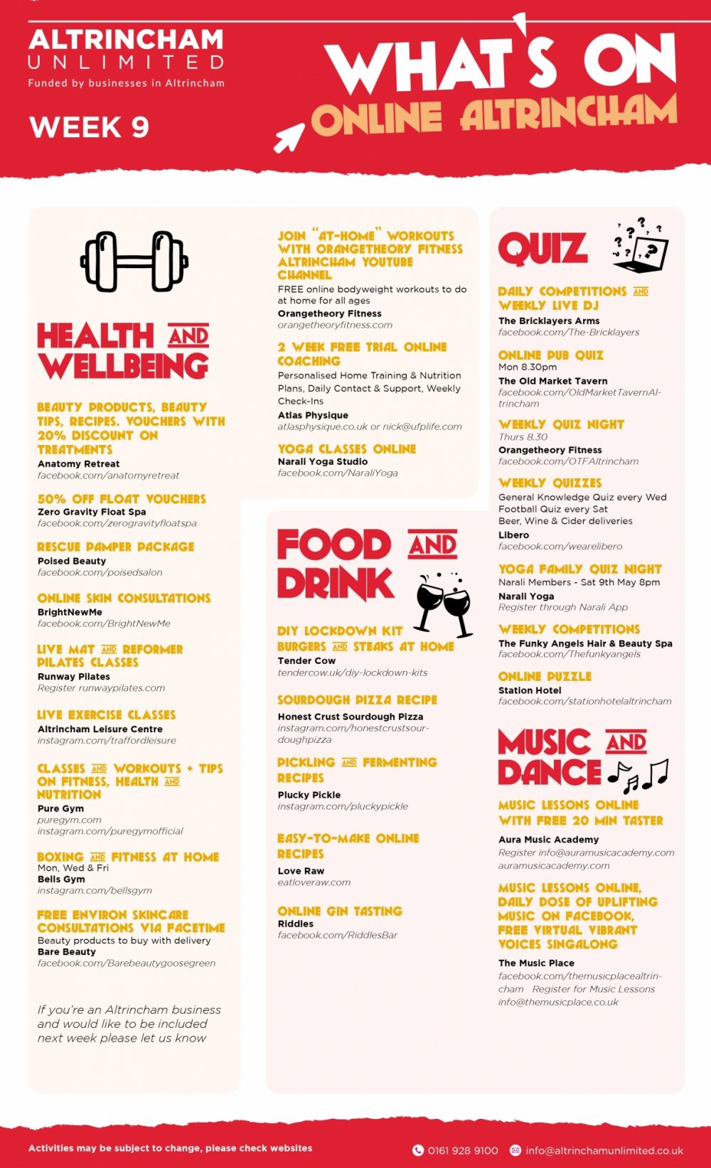 What's On Guides - Takeaway, Retail and Online