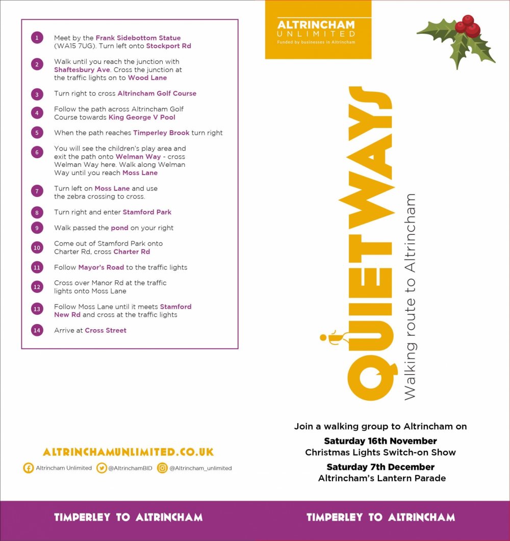 Quietways - walking routes to Altrincham
