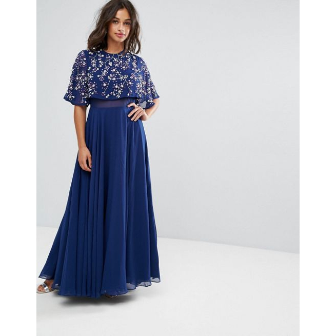 asos blue floral maxi dress