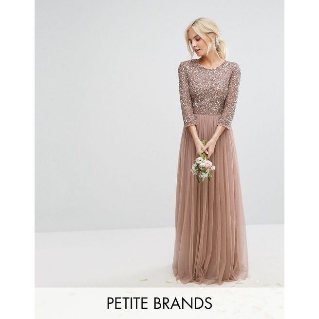 long sleeve tulle maxi dress