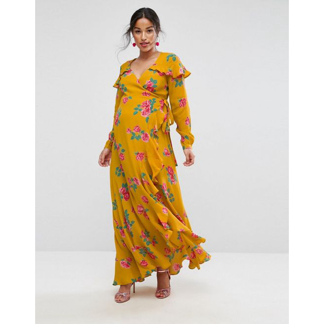 asos floral wrap dress