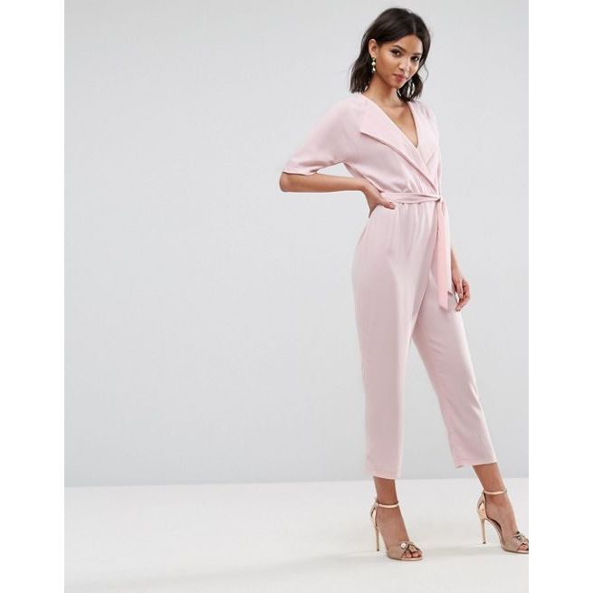 pink wrap jumpsuit