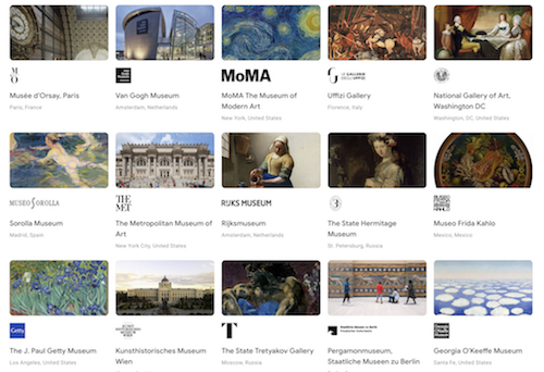 The Google Arts & Culture site where you can explore museums virtually