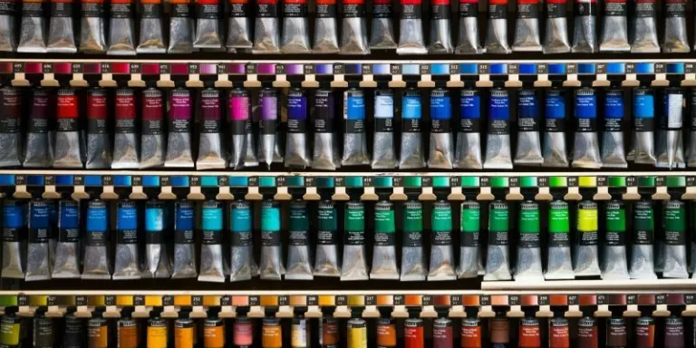 Art materials, paints, sketchbook, brushes