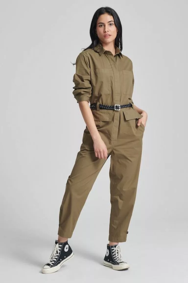 I’ve been buying chic, comfy, basics like a new coverall in army green I just got from him