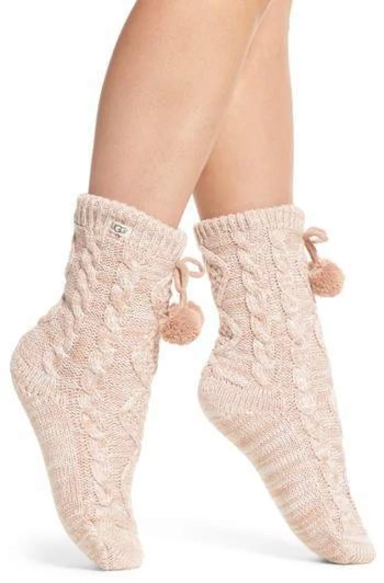 Pom Pom Fleece Lined Socks