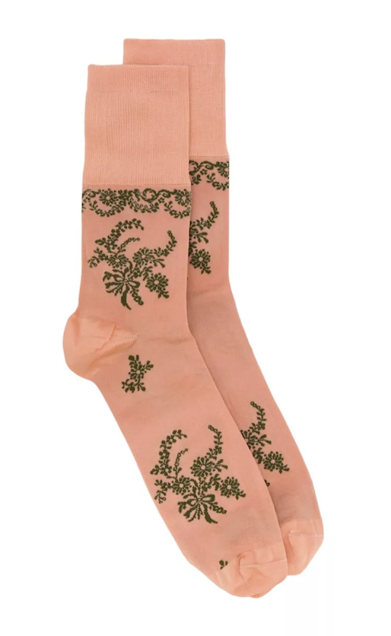 Floral Jacquard Socks