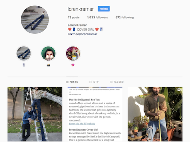 Loren Kramar’s instagram (puppet show content specifically)