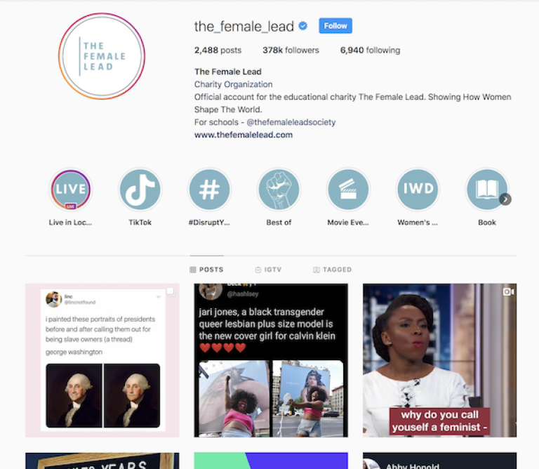 The Female Lead on Instagram has been amazing.