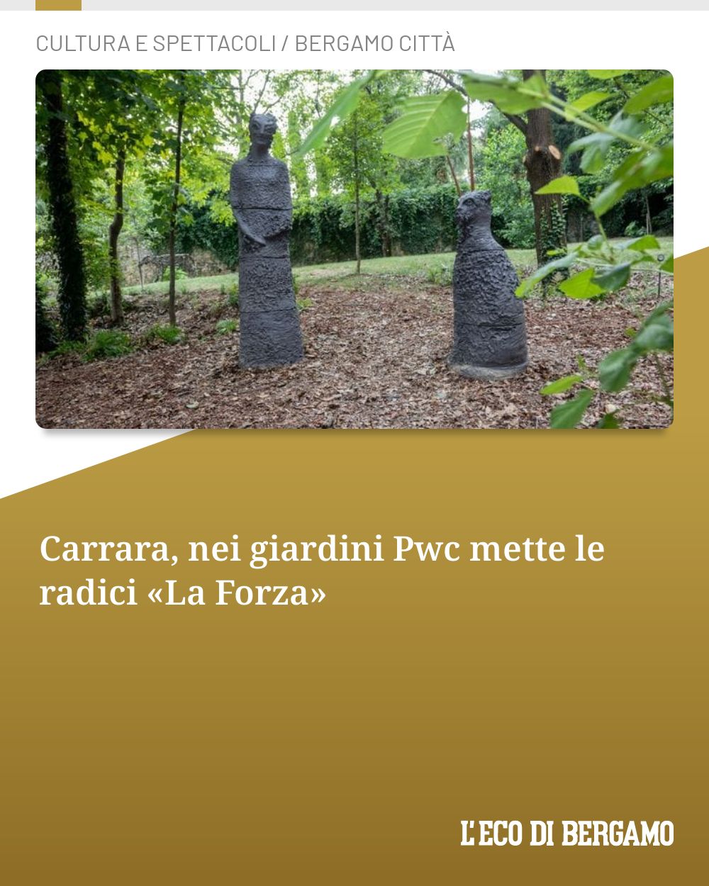 Post Instagram @ecodibergamo: Carrara, nei giardini Pwc mette le radici «La Forza»...